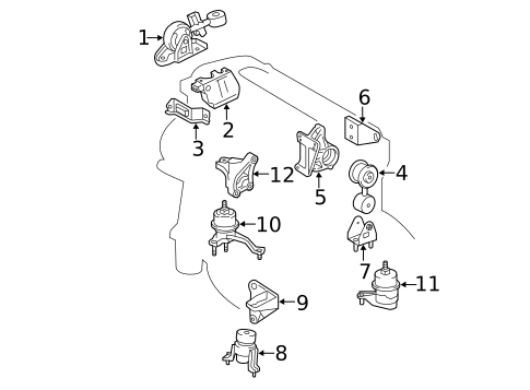 Engine & Trans Mounting for 2009 Toyota Camry #0
