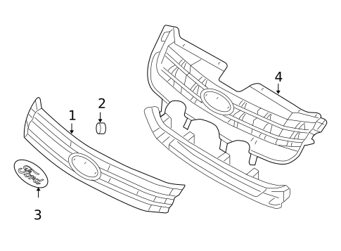Grille & Components for 2006 Ford Fusion #0