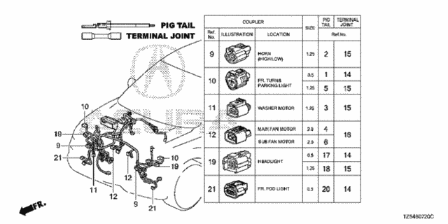 Electrical Connectors (FR.) for 2014 Acura MDX #0