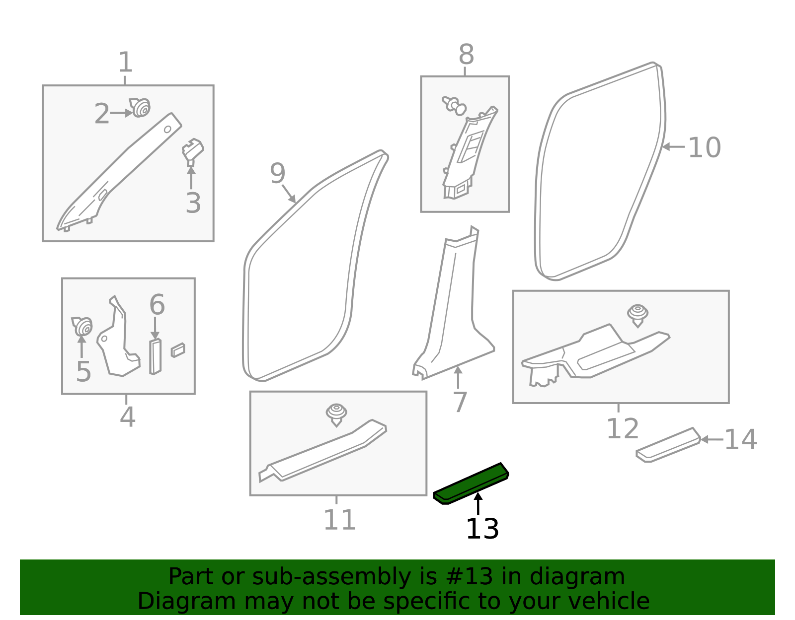 84252-TZ5-A00ZB - 2014-2020 Acura MDX - Garnish Assembly, L Front