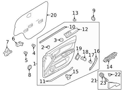Interior Trim - Front Door for 2010 Kia Optima #0