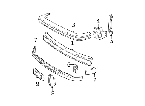 Bumper & Components - Front for 1994 Chevrolet Astro #1