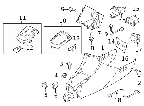 Front Console for 2015 Hyundai Accent #0