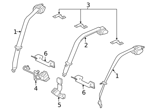 Rear Seat Belts for 2017 Jaguar XF #0