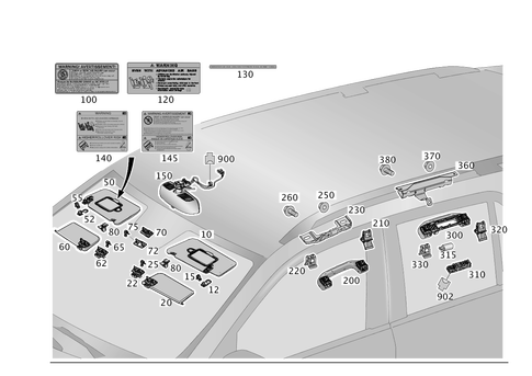 Sun Visor, Inside Rearview Mirror, Grab Handle for 2014 Mercedes-Benz ML 63 AMG&reg; #0