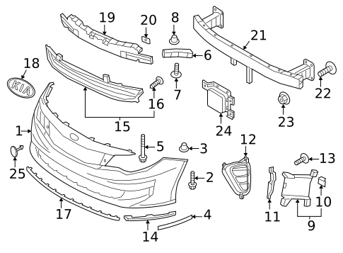 Grille & Components for 2016 Kia Optima #2