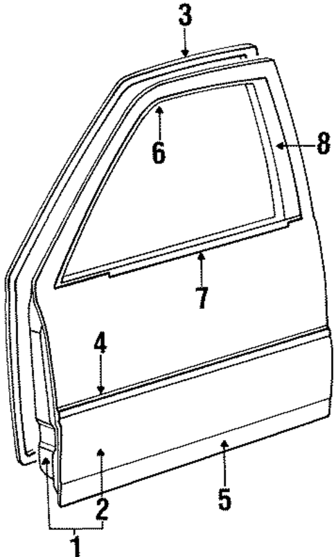 Door & Components for 1991 Chrysler Imperial #0