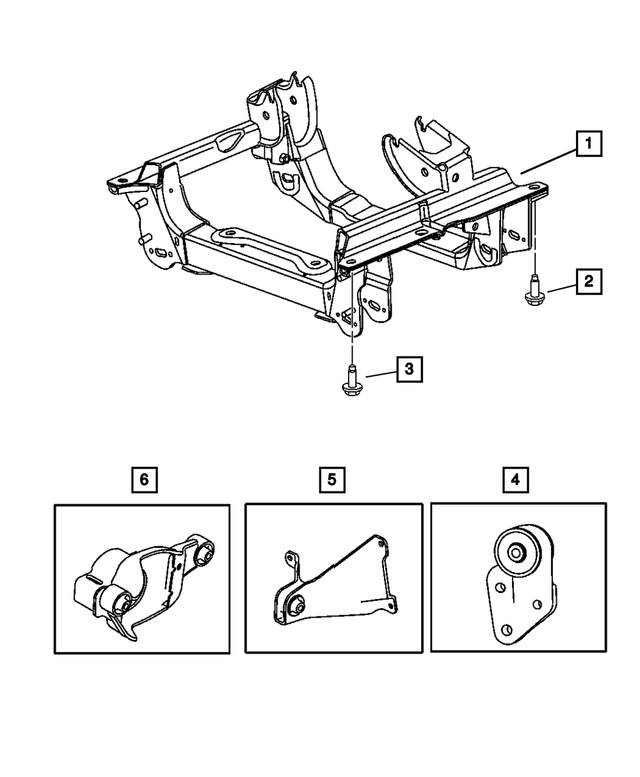 52128994AF - Front Suspension &amp; Drive: Front Suspension Cradle for Mopar Image