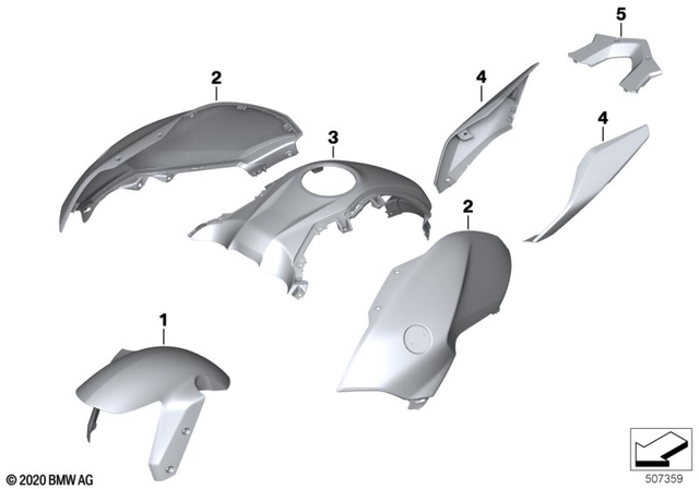 46638544349 - Body Equipment: Tank Cover, Center - Steelsurface si for BMW-Motorrad Image