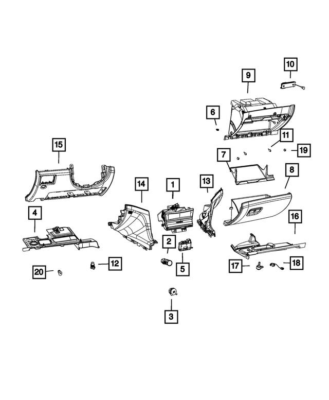 6QX95PS4AA - Interior Trim: Glove Box Door for Mopar Image image