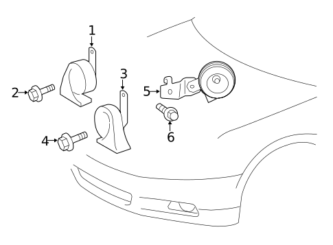 Horn for 2014 Toyota Camry #0