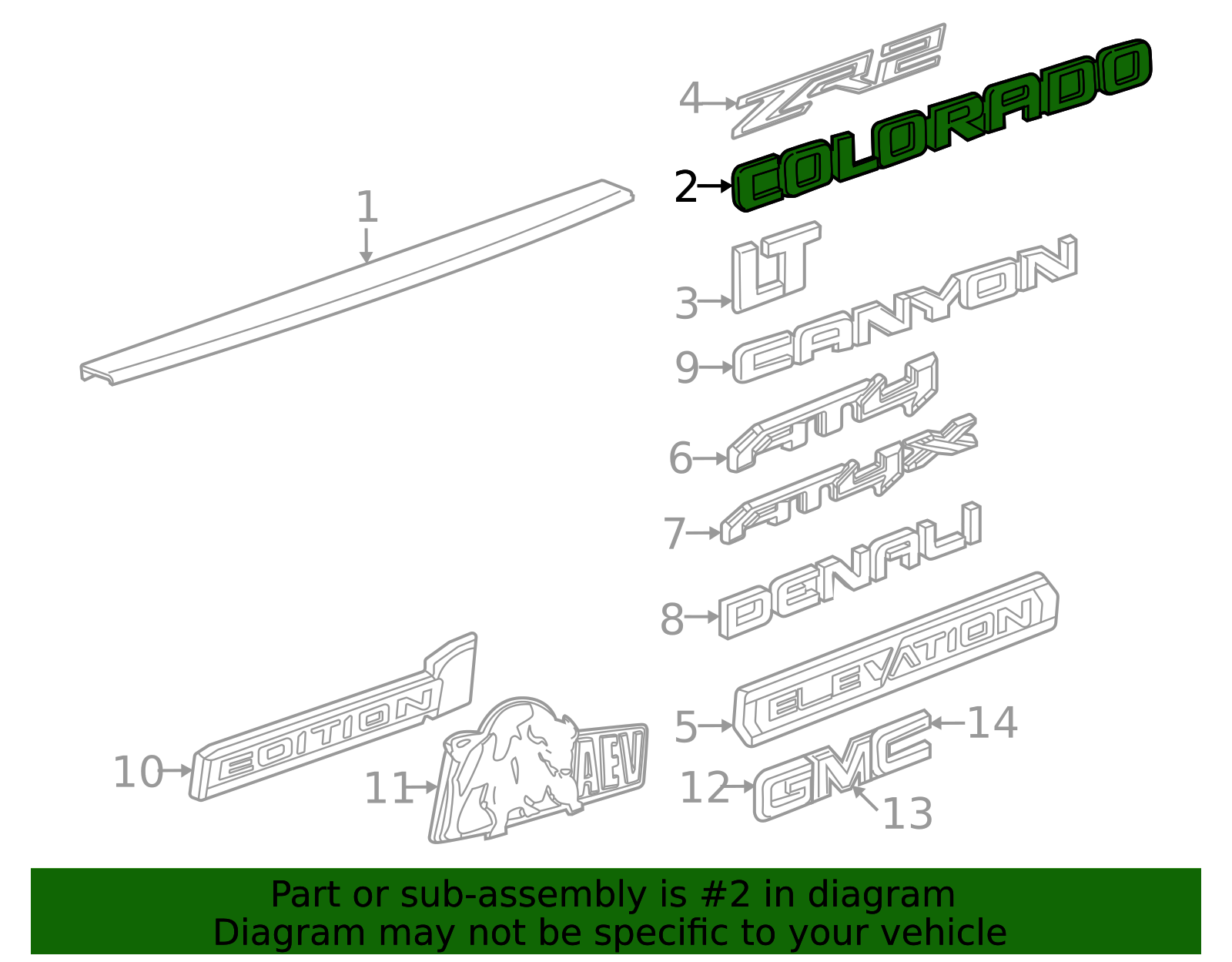 2024-2026 GM Tailgate Emblem 85013587 GM | GMPartsDirect.com
