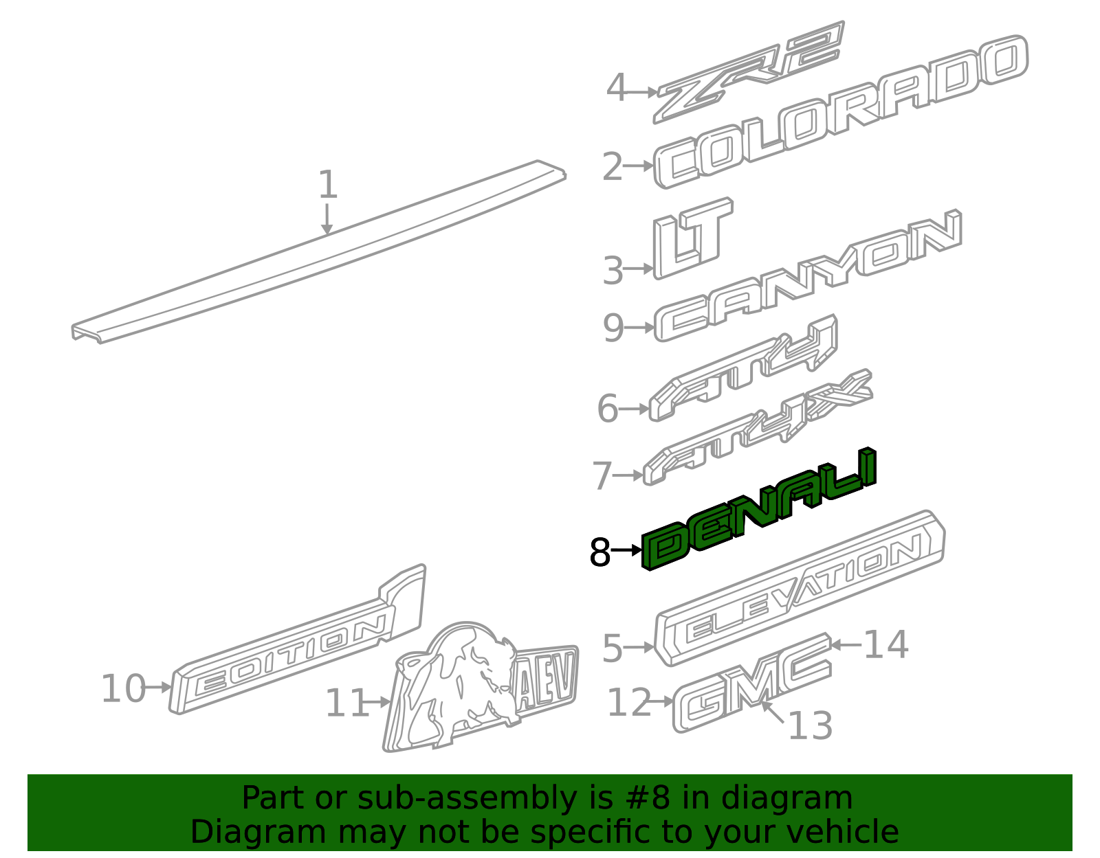 2023-2026 GMC Canyon Nameplate 85639485 | OEM Parts Online