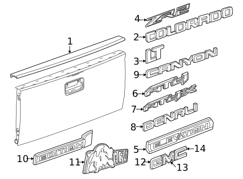 Exterior Trim - Tail Gate for 2024 Chevrolet Colorado #0