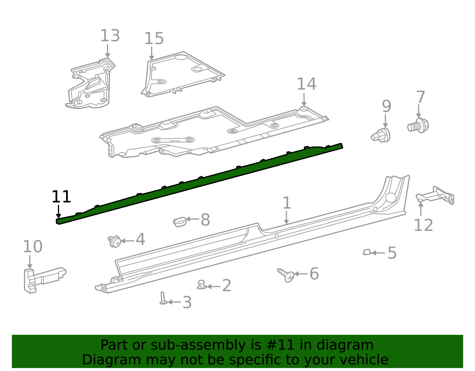 75853-08900 - Rocker Panel Molding Trim Insert 2021-2025