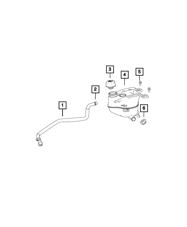 68097622AA - Cooling: Coolant Recovery Bottle Cap for Mopar Image