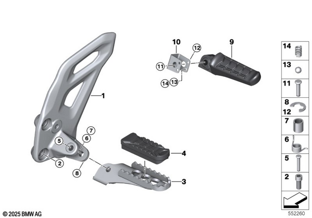 46718562032 - : Driver Footrest Right for BMW-Motorrad Image