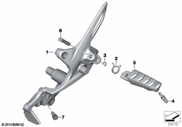 46717717815 - Frame and Mounting Parts: Footrest Plate, Left - Silver for BMW-Motorrad Image