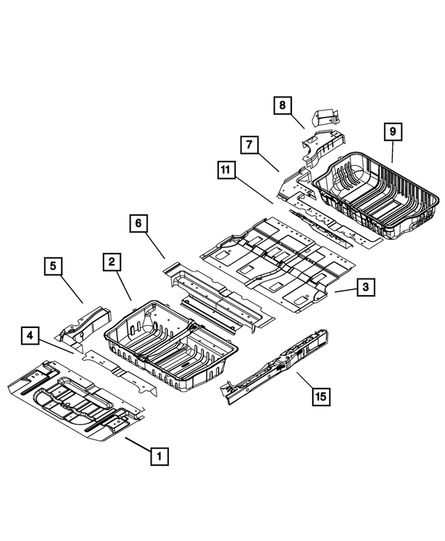 5109843AA - Body Sheet Metal Except Doors: Center Floor Pan for Mopar Image image