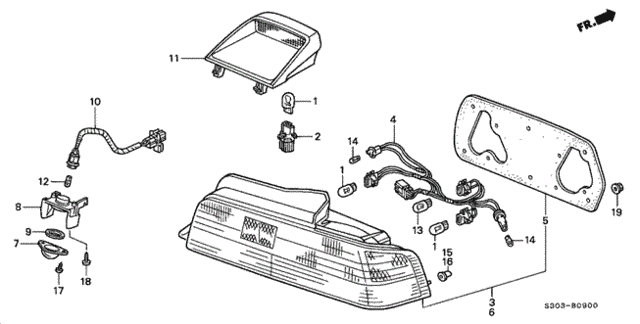 Taillight for 1997 Honda Prelude #0