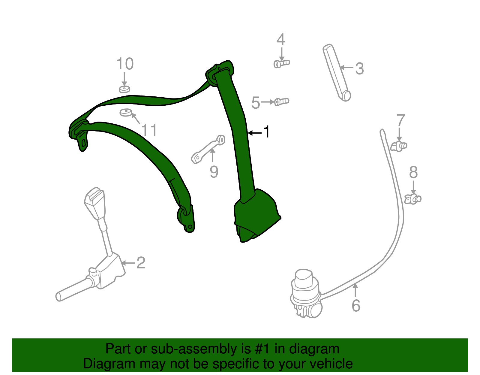 Seat Belt Assembly - BMW (72118235555)