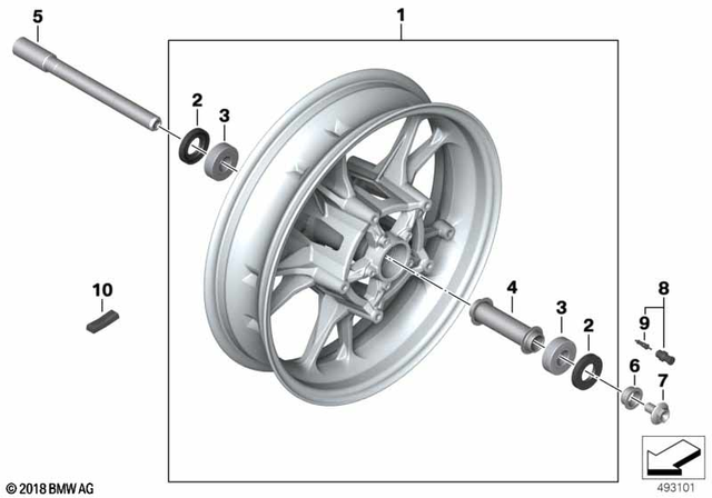 36318389134 - Wheels and Tires: Cast Wheel, Black, Front -  for BMW-Motorrad Image