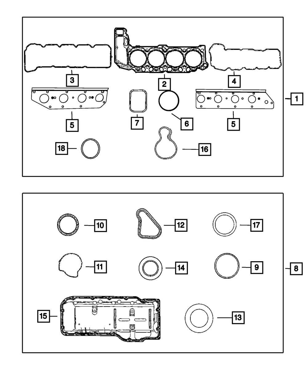 Engine Upper Gasket Package - Mopar (68031383AB)