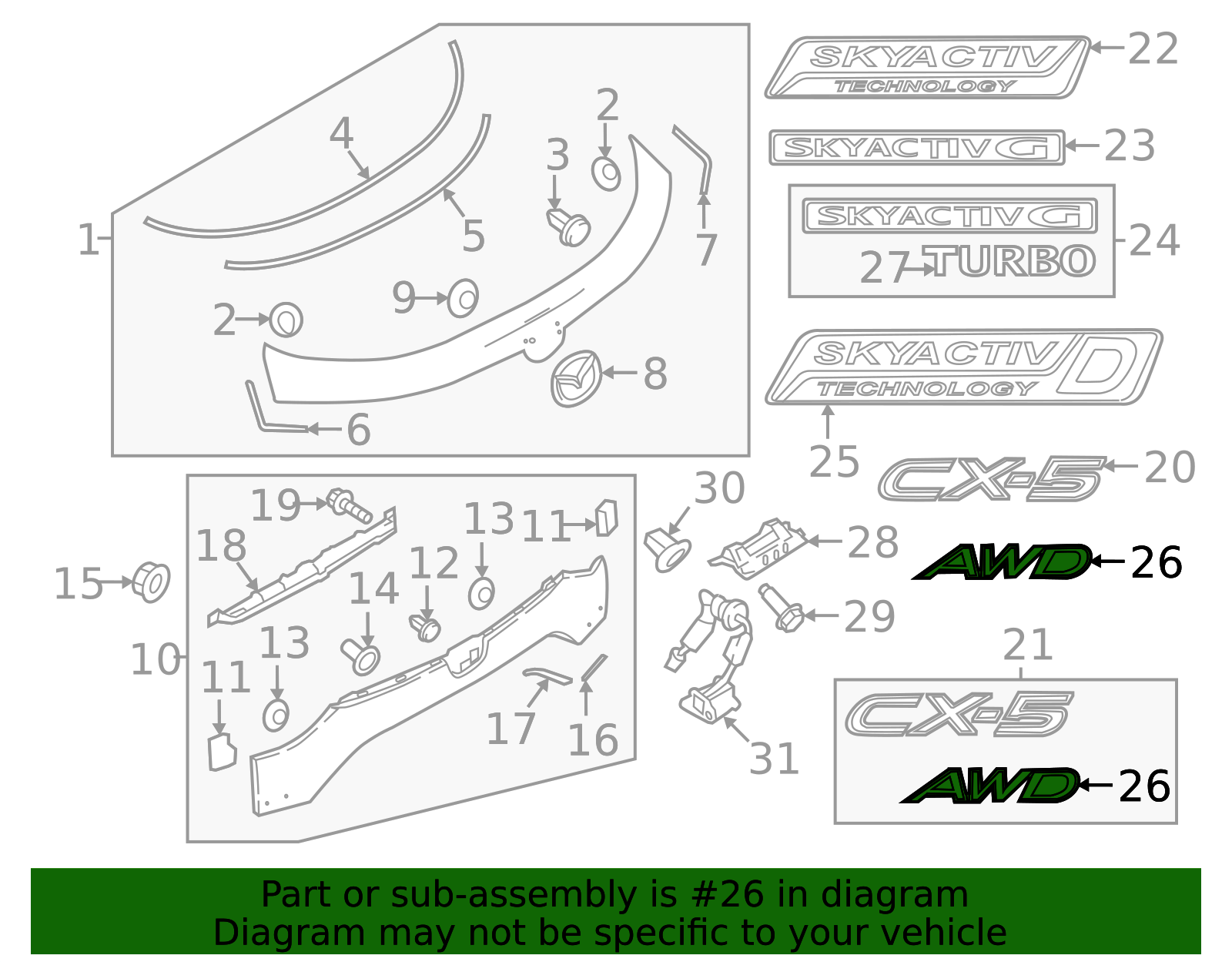 2022-2025 Mazda CX-5 2022-2024 Mazda CX-5 - Nameplate KSY9-51-780