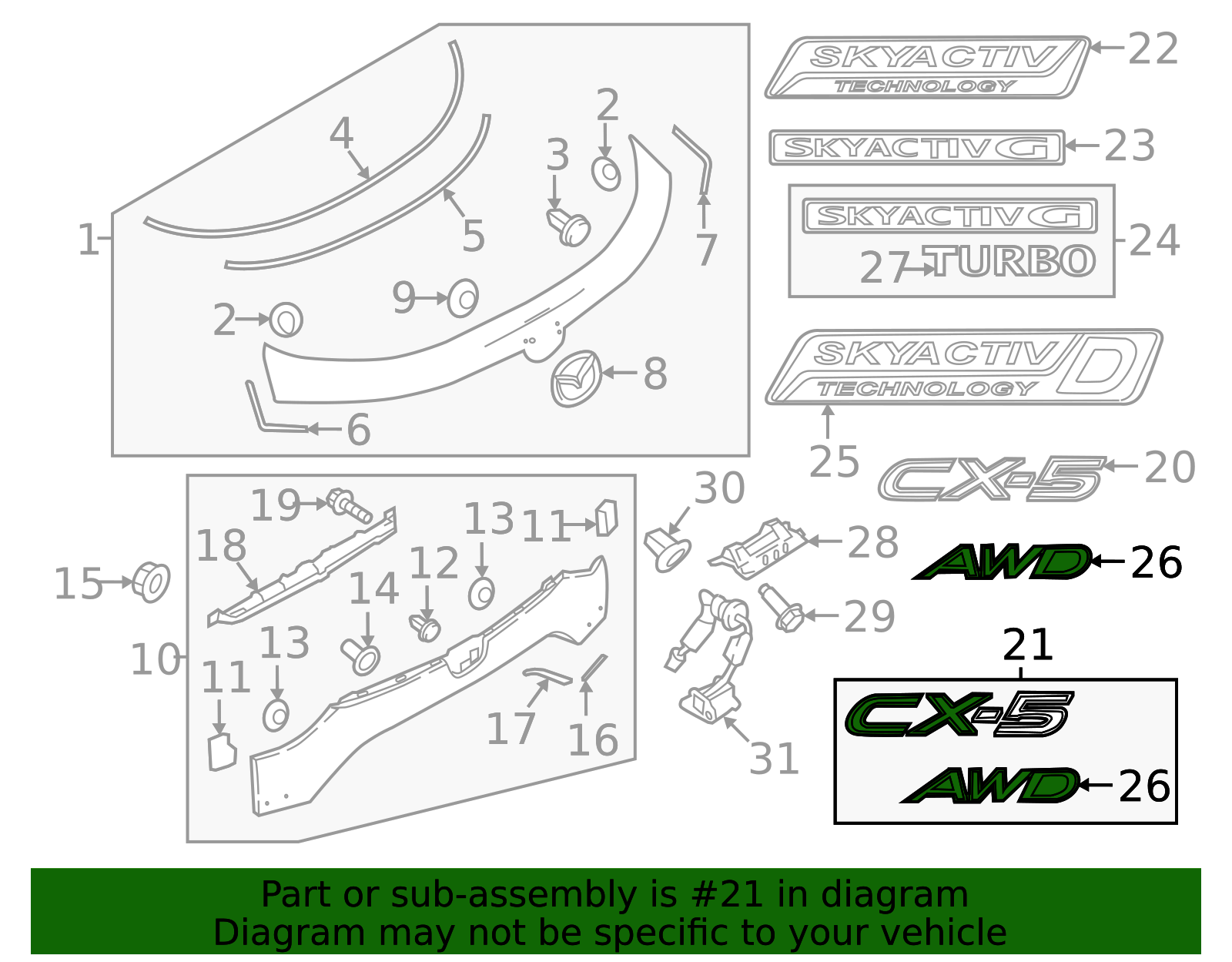 2020-2021 Mazda CX-5 2020-2021 Mazda CX-5 - Nameplate KBG8-51-720