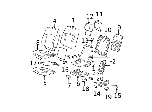 Driver Seat Components for 2008 Buick LaCrosse #0