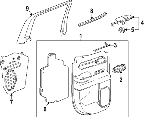 Interior Trim - Rear Door for 2023 Chevrolet Silverado 1500 #3