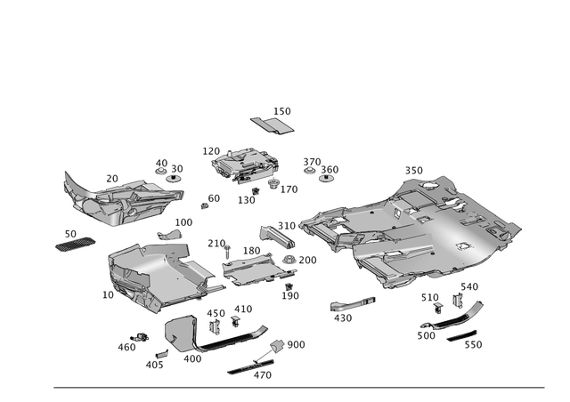 1666800140 - Trim: Front Floor Covering for Mercedes-Benz: GL350, GL450, GLE300d, GLE350, GLE400, GLE43 AMG, GLE450 AMG, GLE550e, GLS350d, GLS450, ML250, ML350, ML400 Image image