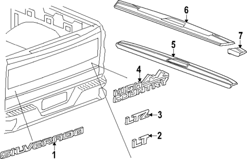 Exterior Trim - Pick UP Box for 2022 Chevrolet Silverado 3500 HD #4