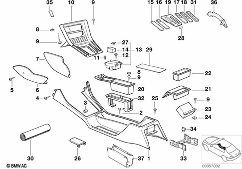 Center Armrest / Storage Trays for 1990 BMW 850Ci #0
