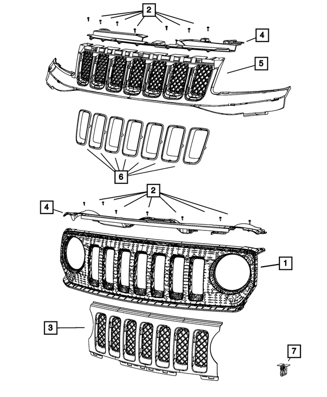 68192204AA - Exterior Ornamentation: Radiator Grille Trim Ring Kit for Mopar Image