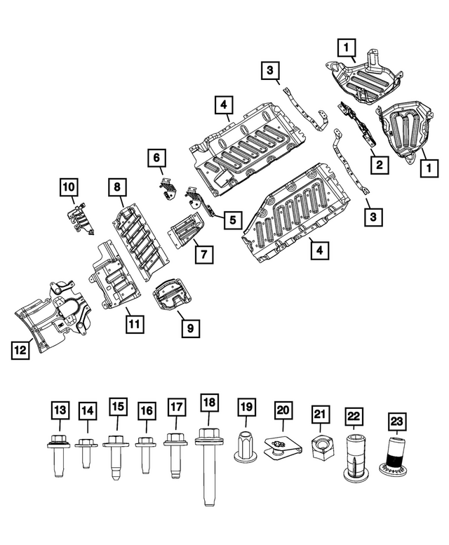 68375444AC - Frame, Bumper and Fascia: Front Skid Plate for Mopar Image