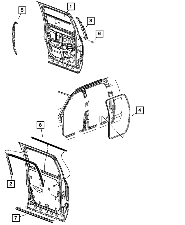55277027AD - Doors and Related Parts: Door Seal, Left for Mopar Image