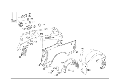 Rear Fender for 2007 Mercedes-Benz SL55 AMG #0