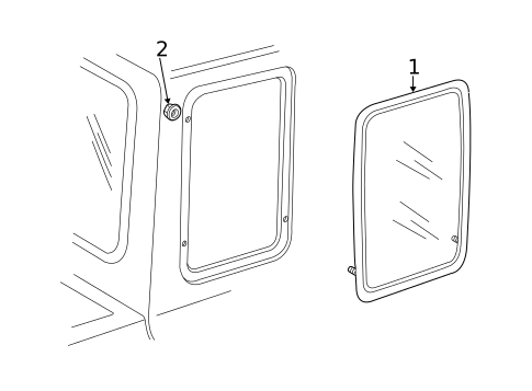 Glass - Rear Door for 2003 Mazda B3000 #0