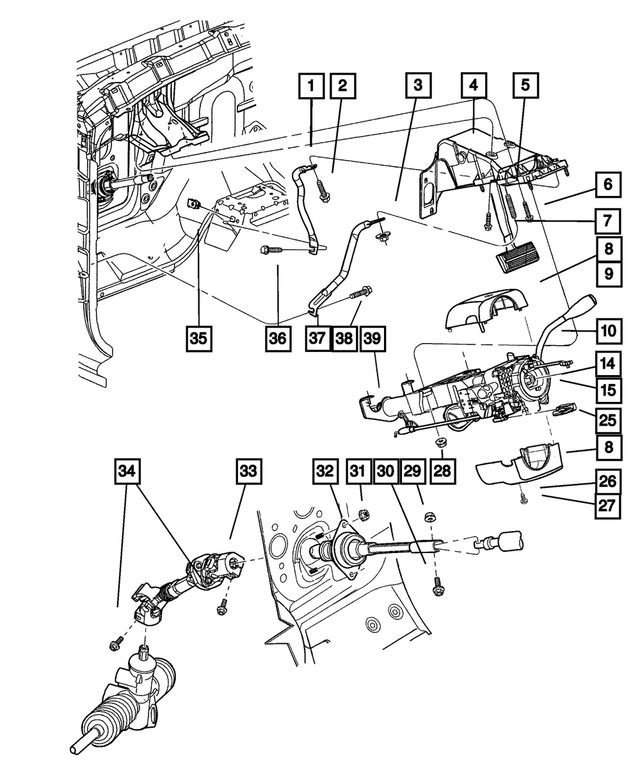 5GW80DX9AE - Steering: Steering Column Shroud, Upper And Lower for Mopar Image