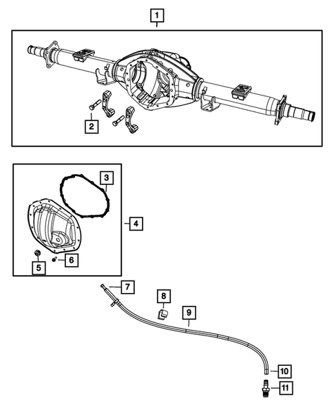 Rear Axle; Housing, Differential and Vent for 2012 Ram 2500 #1