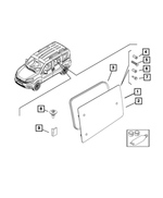 68261909AA - Glass: Rear Door Glass, Right for Ram: ProMaster City Image