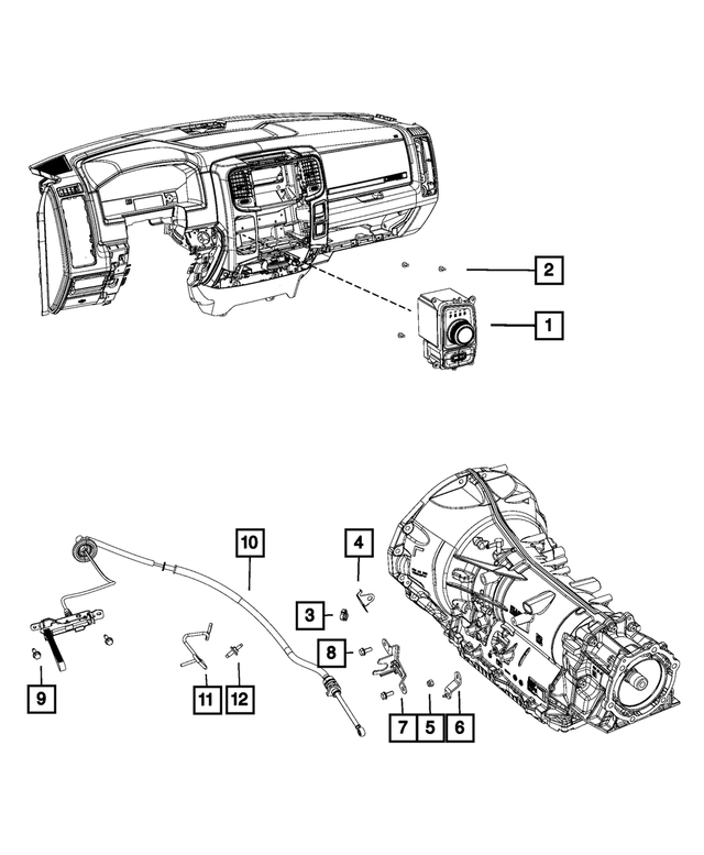 « 56054273AL – 8HP70; 8-Speed; Automatic Transmission : Transmission Selecteur pour Mopar Image »