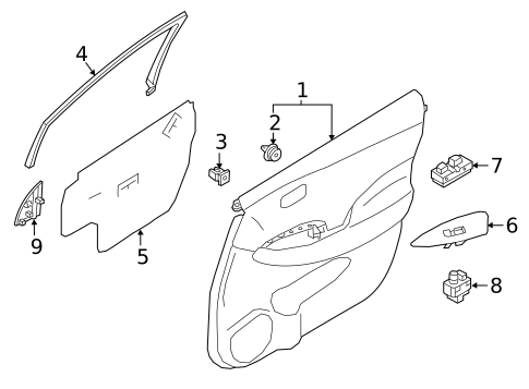 Interior Trim - Front Door for 2019 Nissan LEAF #0