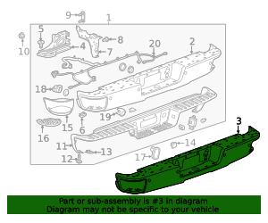 23285673 2014-2019 GM Rear Bumper Impact Bar 23285673 GM | GMPartsDirect.com