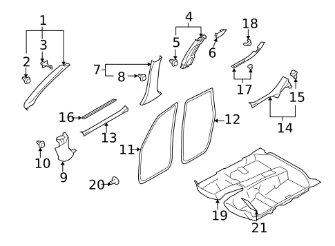 Interior Trim - Pillars for 2013 Subaru Forester #0