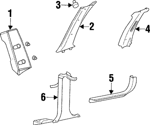 Interior Trim - Pillars for 1999 Mercury Sable #0