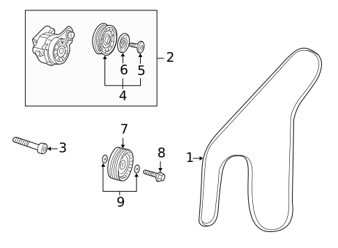 Belts & Pulleys for 1999 Saab 9-3 #0