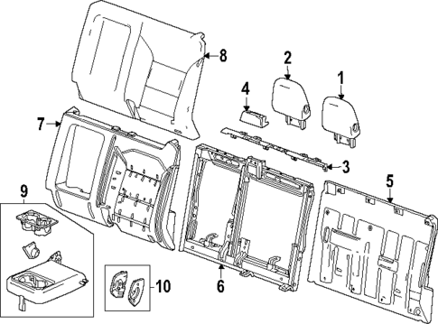 Rear Seat Components for 2025 GMC Sierra EV #1