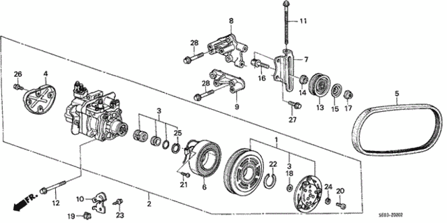 A/C Compressor (NH140L) for 1986 Honda Accord #0